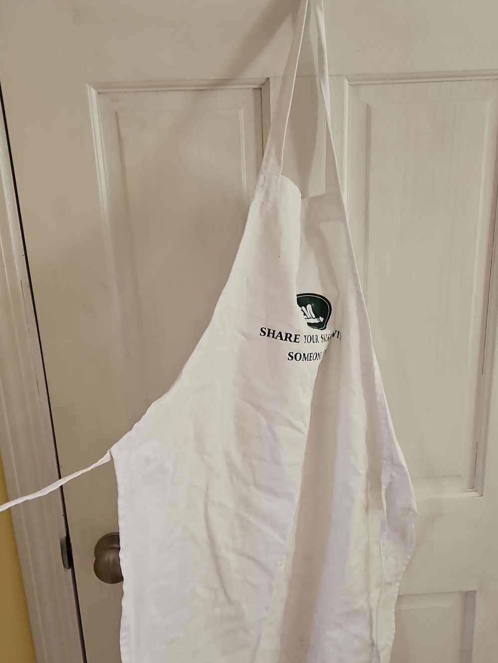Lem White Kitchen Apron with Green Logo - Brand: